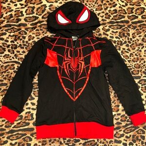 Black and Red Spider Man Zip Up Hoodie